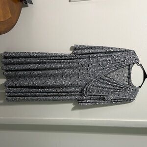 Apt. 9 Gray Geometric Long Sleeve Dress